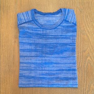 Blue striped Lululemon shirt